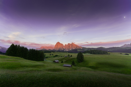 Sunset at the famous Seiser Alm