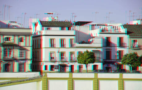 Riverside Guadalquivir Sevilla Triana 3D Hyper-anaglyph