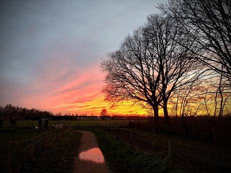 Zonsondergang in december 