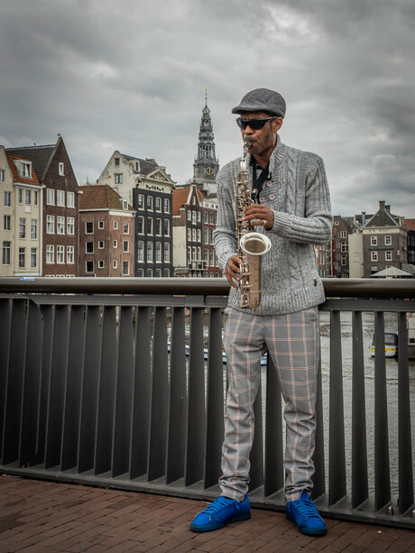 Saxofonist in Amsterdam
