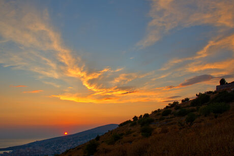 Zonsondergang in Sarandë, Albanië