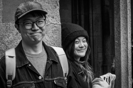 Betrapt in een kort moment van contact