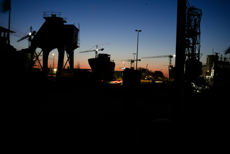 Haven van Antwerpen bij nightfall