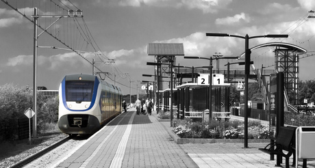 Station Hillegom met trein