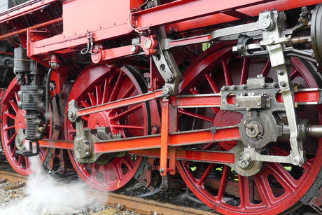 Wielen en drijfwerk stoomlocomotief