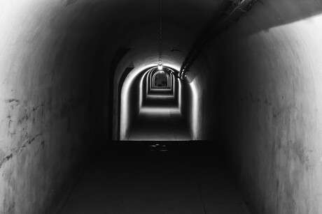 In Fort Eben-Emael (B&W). 