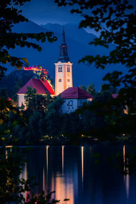 Het beroemde kerkje van Lake Bled