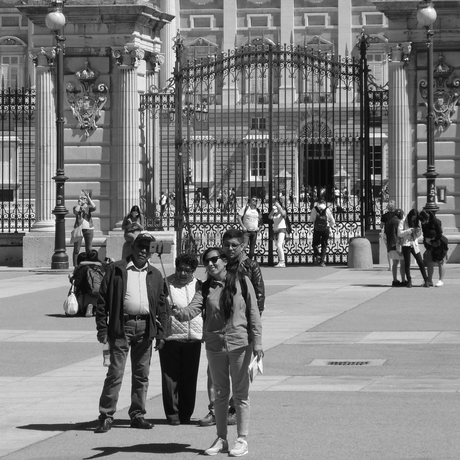 Gezinsselfie in Madrid