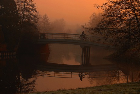 Levé du soleil en route vers l'école.