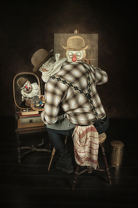 He is painting himself