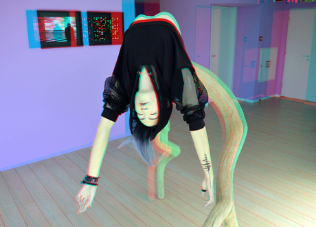 Silvia B. in Chabotmuseum 3D anaglyph