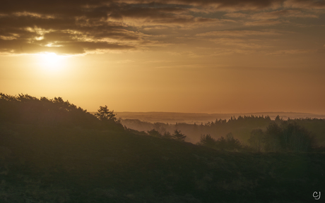 Posbank bij zonsopkomst