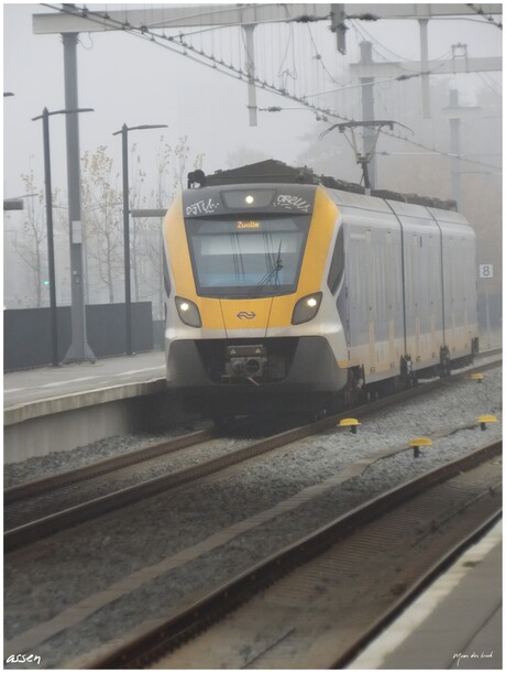Trein in de mist