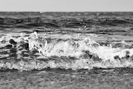 Hoge golven op waddenzee
