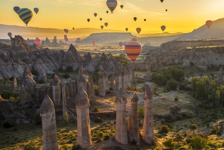 Zonsopkomst boven Cappadocië
