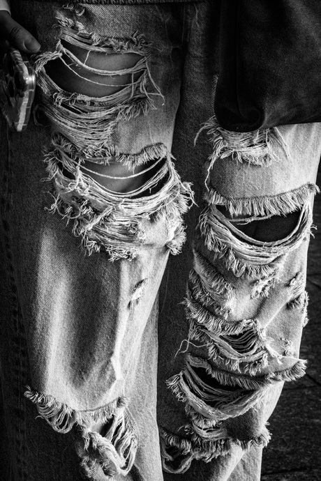 Distressed denim