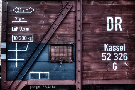 Detailfoto treinwagon Westerbork