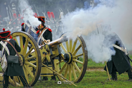 Historische reconstructie van de Slag van Waterloo (18 juni 1815)