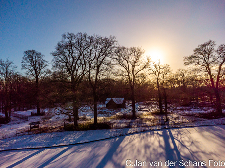 Zonsondergang op Landgoed Nienoord Leek