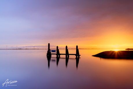 Lichtshow aan het water