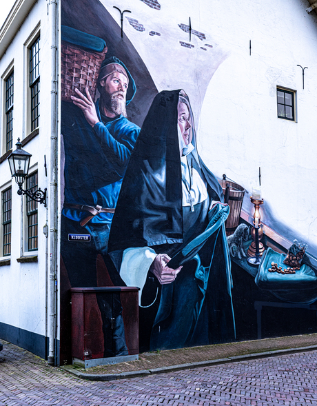 muur schildering    (klooster  zij kant )Harderwijk 
