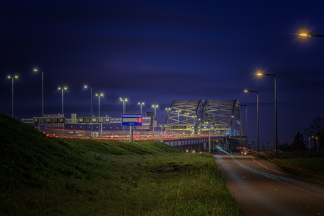 File voor de brug