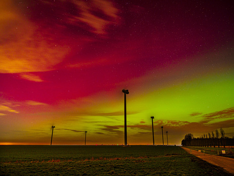 Noorderlicht boven Flevoland