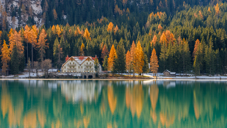 Herfst transformeert naar Winter - Lago di Anterselva - Italie