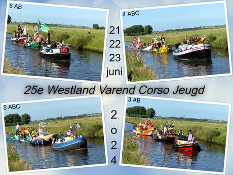 Collage  Westland  Varend Corso  2024    Alle 10  JEUGD  sloepen en slepers  foto 23 juni 2024  