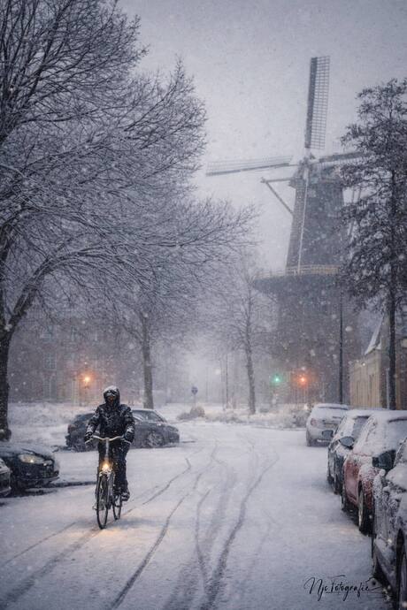 Fietsen in de sneeuw ❄️