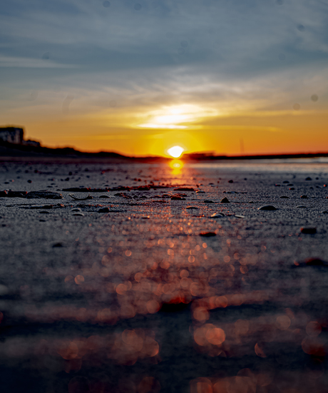 Foto zandstrand avond