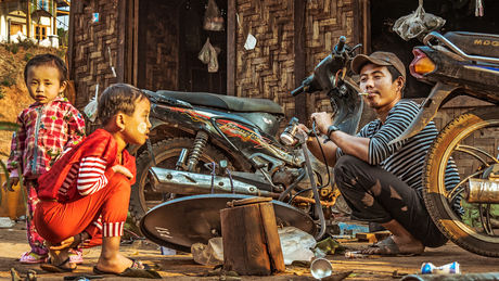 Familie in Myanmar