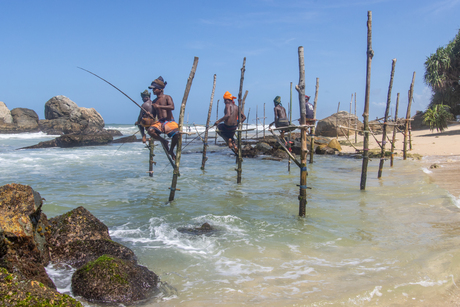 Vissers in zuid Sri Lanka