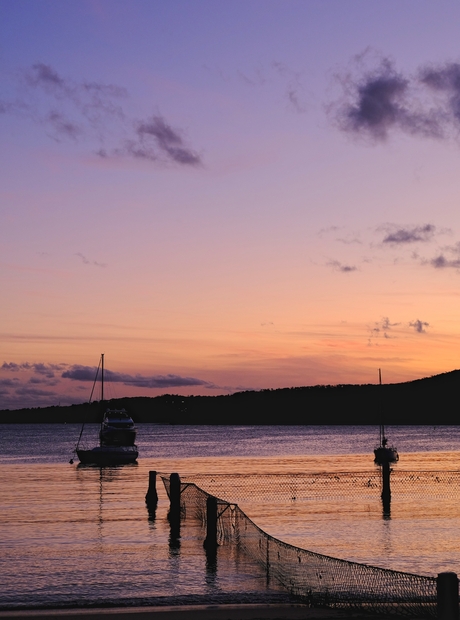 zonsondergang op het water