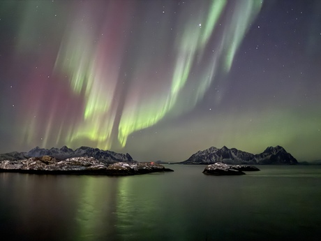 Aurora borealis op de Lofoten 