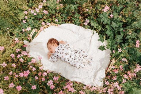 Pure newborn shoot in de tuin