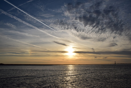 Zonsondergang op de Westerschelde 