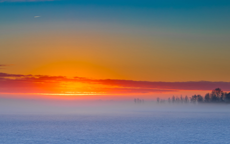 Winterse zonsopkomst