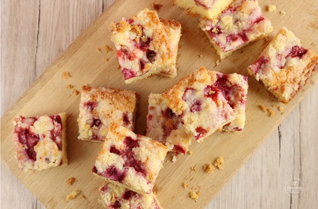 Kruimelcake rood fruit 