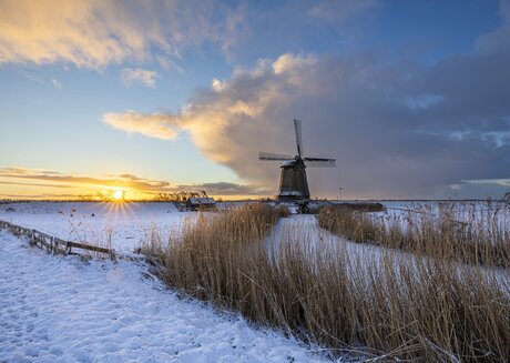 Molen in de winter