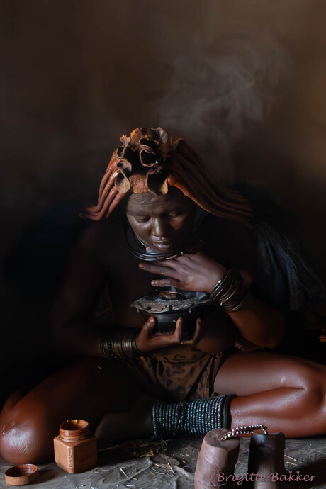 Himba echtgenoot van stamhoofd (Namibië)