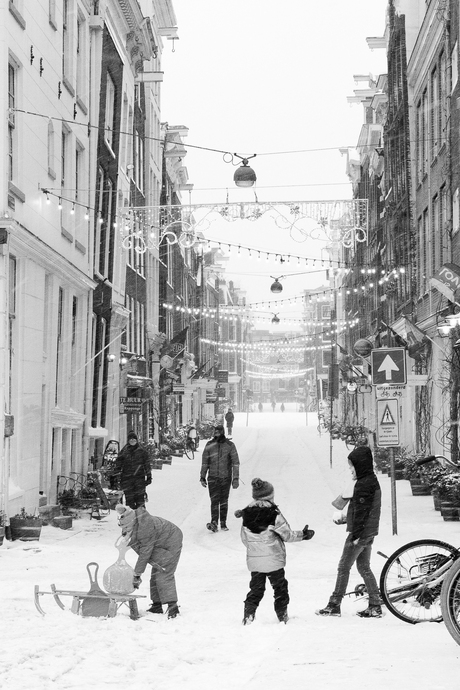 Witte winter in Amsterdam