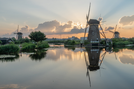 Kinderdijk in het gouden uurtje