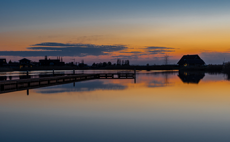 Oldambtmeer, zonsondergang