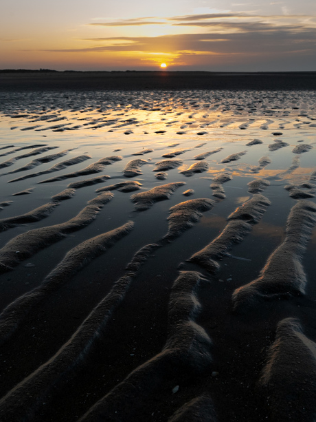 Strand met tegenlicht