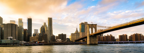 Zonsondergang over New York city