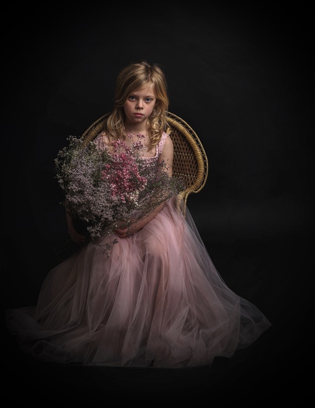 Girl with her flowers