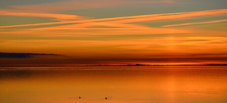 Zonsondergang op Mors Denemarken