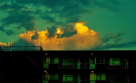 Zonsondergang.