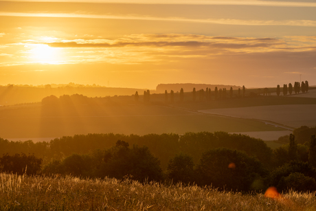 zonsopgang over het Limburgse Heuvelland